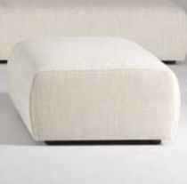 Banquette contemporaine / en tissu / blanche