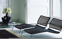 Chaise longue contemporaine / en osier /...
