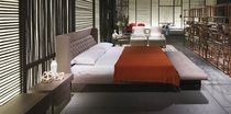 Lit double / contemporain / tapissé / en...