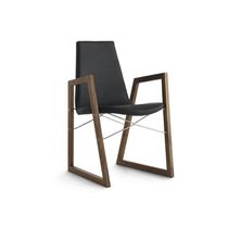 Chaise contemporaine / tapissée / avec accoudoirs...