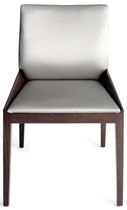 Chaise contemporaine / tapissée / en bois...