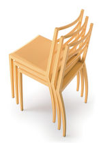 Chaise contemporaine / empilable / en bois