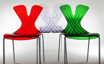 Chaise contemporaine / empilable / en polycarbonate