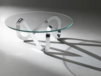 Table basse contemporaine / en verre / ronde