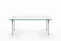 Table contemporaine / en verre / rectangulaire