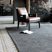 Tapis contemporain / uni / en cuir / rectangulaire
