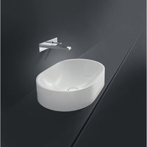 Vasque sur pied / ovale / en céramique /...