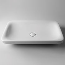 Vasque sur pied / rectangulaire / en porcelaine...