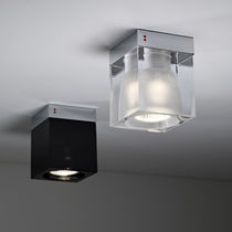 Plafonnier contemporain / carré / en verre...