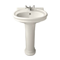 Vasque sur pied / ovale / en porcelaine...