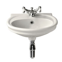 Lave-mains suspendu / ovale / en porcelaine