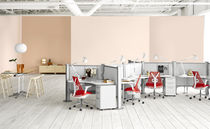 Bureau pour open space / en plaqué bois...