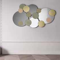 Miroir mural / contemporain / rond / doré