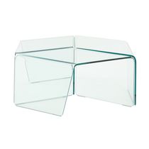 Table basse contemporaine / en verre bombé...