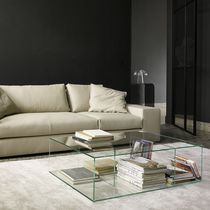 Table basse contemporaine / en verre / rectangulaire...