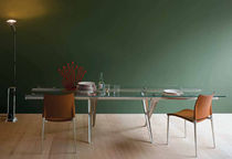 Table contemporaine / en verre / rectangulaire...