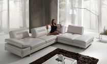 canap&eacute; d'angle contemporain inclinable en cuir STALLONE Max Divani