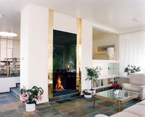 chemin&eacute;e contemporaine (foyer ouvert &agrave; bois) CV 002 BLOCH DESIGN