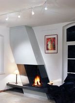 chemin&eacute;e contemporaine (foyer ouvert &agrave; bois) CV 005 BLOCH DESIGN
