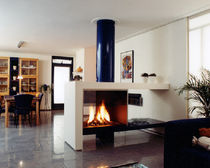 chemin&eacute;e double-face contemporaine (foyer ouvert &agrave; bois) CV 003 BLOCH DESIGN