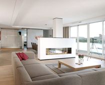 chemin&eacute;e double-face contemporaine (foyer ouvert &agrave; gaz) AR 003 BLOCH DESIGN
