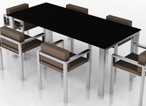ensemble table et chaises de jardin contemporain en m&eacute;tal LIX TABLE AND CHAIR SET Swanky Design - Premium Contemporary Furniture