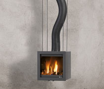 po&ecirc;le &agrave; bois contemporain mural BORA FLEX Platonic Fireplace