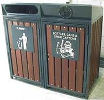 poubelle de tri s&eacute;lectif pour espaces publics SLOPPED COVERS Draffin
