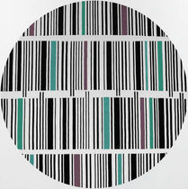 tapis contemporain &agrave; rayures (rond) B-CODE By Second Studio