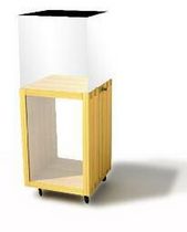 vitrine modulaire &agrave; usage professionnel &agrave; roulettes  PLAN LIBRE