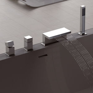 mitigeur de baignoire / sur plan / en laiton chromé / 4 trous