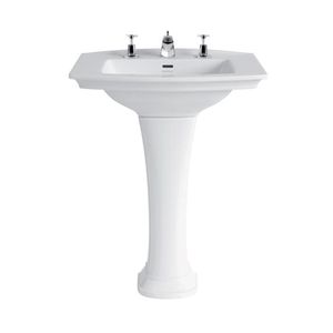 vasque sur pied / carrée / en céramique / classique