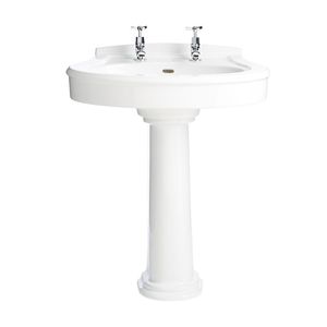 vasque sur pied / ovale / en céramique / classique