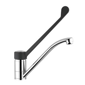mitigeur en laiton chromé / de cuisine / 1 trou / à bec orientable