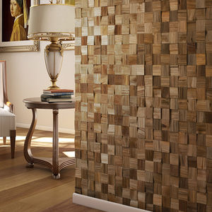 panneau décoratif en bois massif / mural / 3D / aspect mosaïque