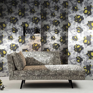 tissu d'ameublement / à motif / en polyester / en viscose