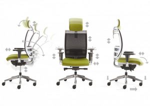 fauteuil de direction contemporain / en résille / avec repose-tête / piètement étoile