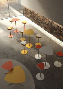tabouret de bar contemporain / en métal / à hauteur réglable / orange