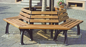 corset d'arbre en fonte / en bois / avec banc public intégré