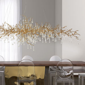 lampe suspension / design original / en bronze / en verre