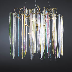 lampe suspension / classique / en bronze / en cristal