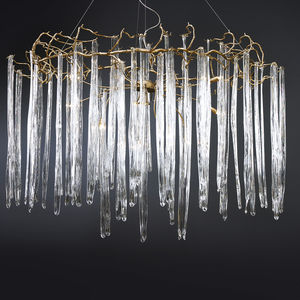 lampe suspension / classique / en bronze / en cristal