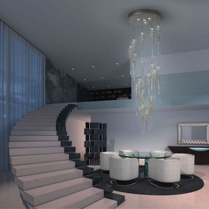 lustre contemporain / en bronze / en verre / à LED
