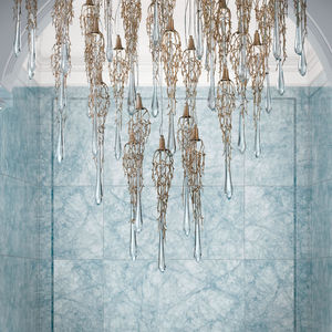 lustre contemporain / en bronze / en verre / à LED