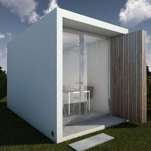 bâtiment modulaire / préfabriqué / ossature béton armé / pour bureau