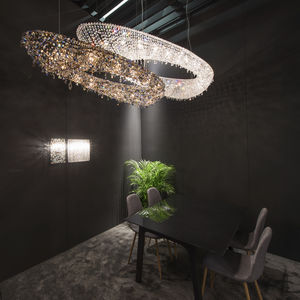 lustre contemporain / en cristal / halogène / fait main