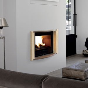 cheminée à bois / contemporaine / à foyer fermé / à encastrer