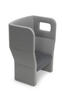 fauteuil visiteur contemporain / en tissu / avec dossier haut / gris