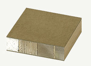 panneau sandwich pour agencement intérieur / pour porte / face en panneau de fibre de bois / âme en polystyrène