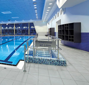 carrelage pour plage de piscine / au sol / en grès cérame / uni